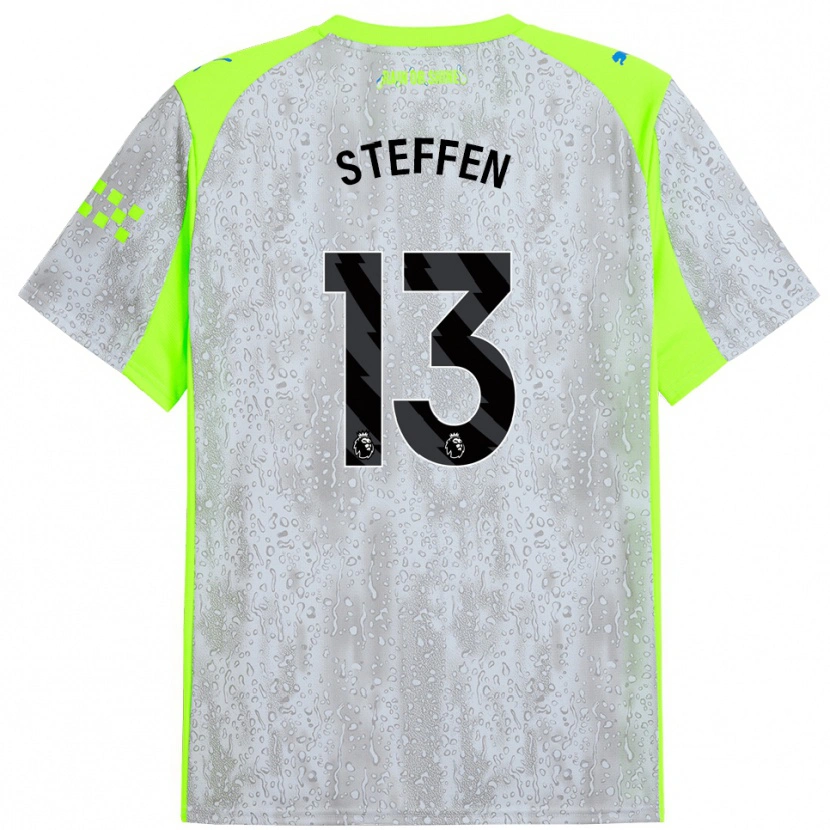 Danxen Męski Zack Steffen #13 Szaro-Żółty Trzeci Komplet Koszulka 2025/26 Koszulki Klubowe