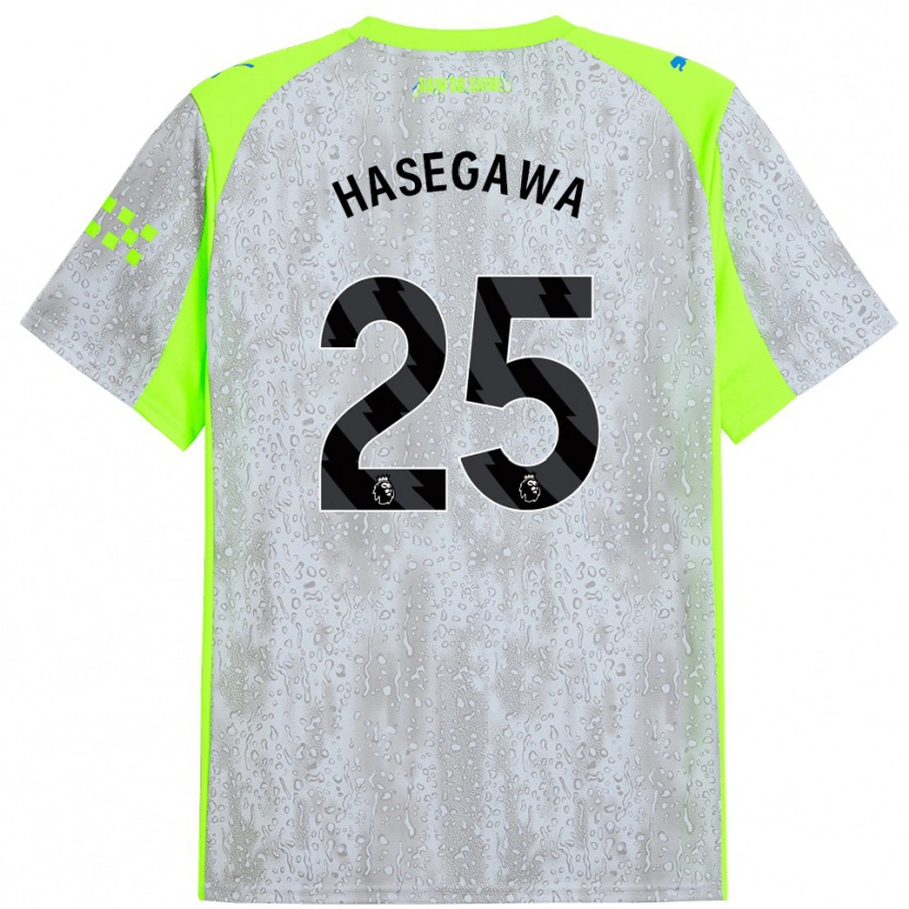 Danxen Męski Yui Hasegawa #25 Szaro-Żółty Trzeci Komplet Koszulka 2025/26 Koszulki Klubowe