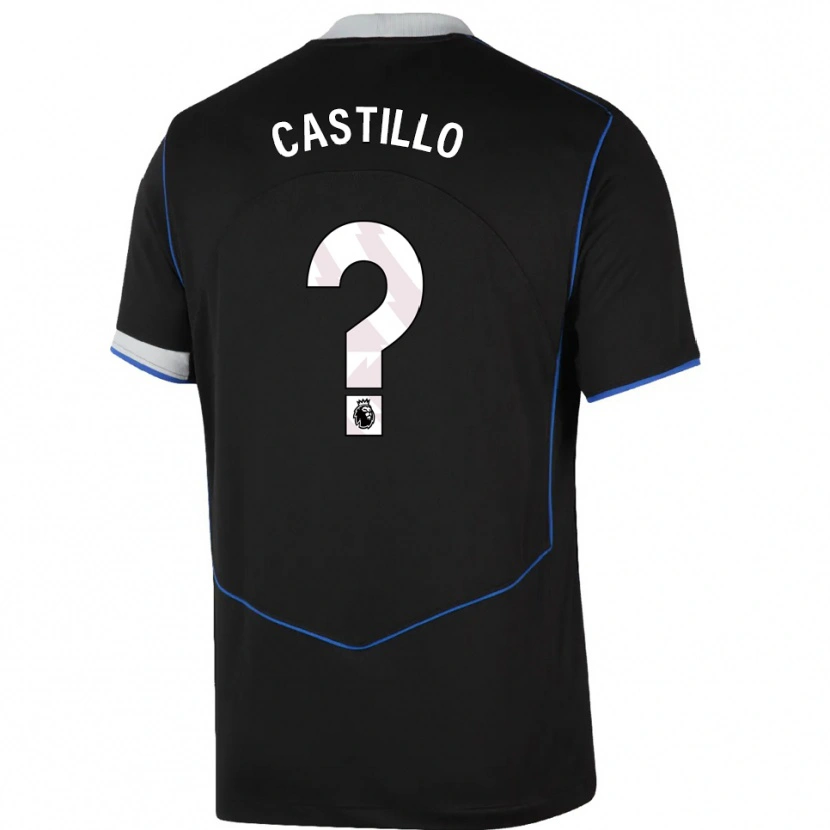 Danxen Męski Juan Castillo #0 Czarno-Niebiesko-Srebrny Trzeci Komplet Koszulka 2025/26 Koszulki Klubowe