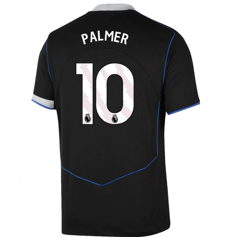 Danxen Męski Cole Palmer #10 Czarno-Niebiesko-Srebrny Trzeci Komplet Koszulka 2025/26 Koszulki Klubowe