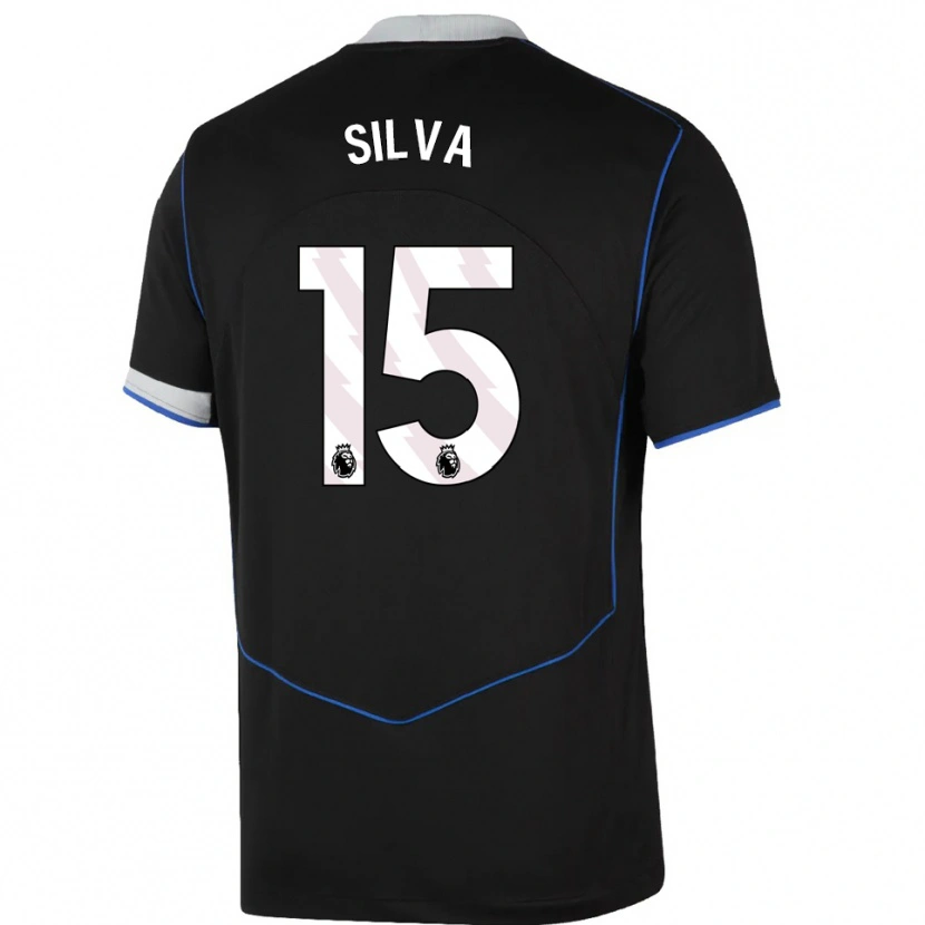 Danxen Męski Isaac Silva #15 Czarno-Niebiesko-Srebrny Trzeci Komplet Koszulka 2025/26 Koszulki Klubowe