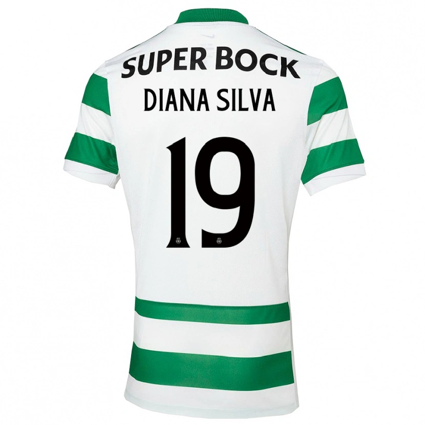 Danxen Kobiety Diana Micaela Abreu De Sousa E Silva #19 Zielono-Biały Domowa Koszulka 2025/26 Koszulki Klubowe