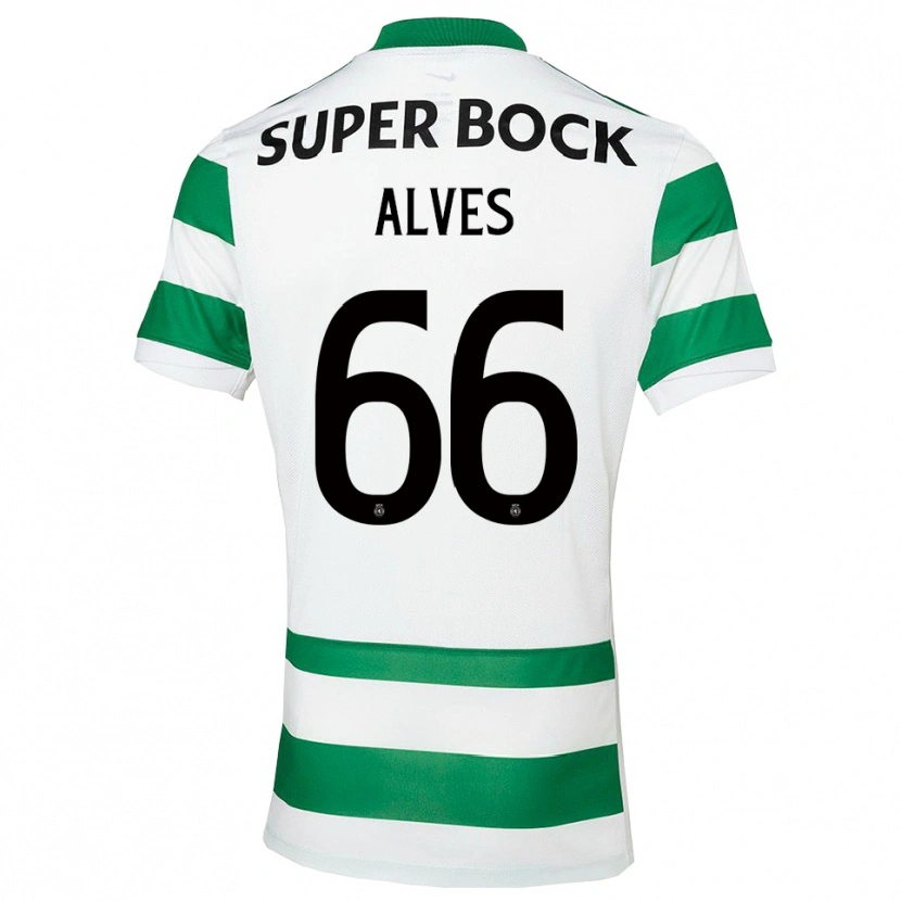 Danxen Kobiety Miguel Alves #66 Zielono-Biały Domowa Koszulka 2025/26 Koszulki Klubowe