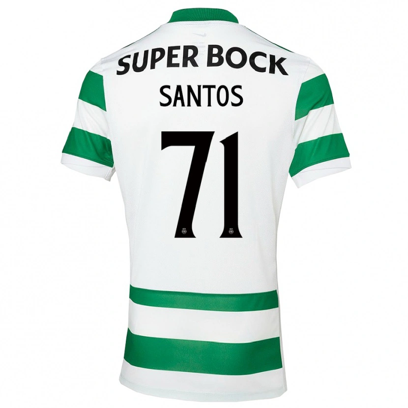 Danxen Kobiety Denilson Santos #71 Zielono-Biały Domowa Koszulka 2025/26 Koszulki Klubowe