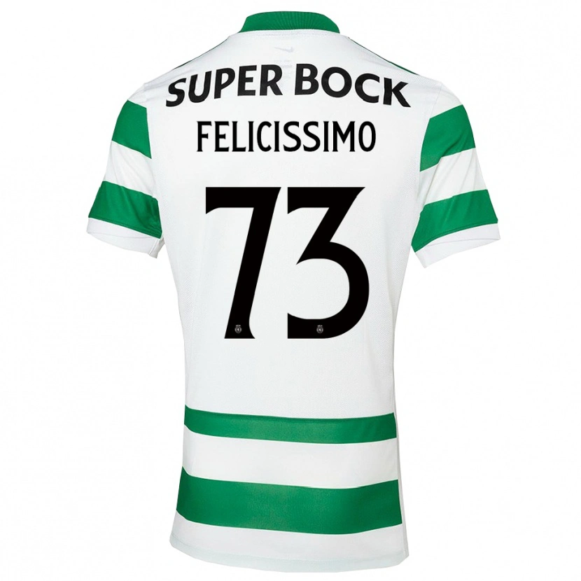 Danxen Kobiety Eduardo Felicíssimo #73 Zielono-Biały Domowa Koszulka 2025/26 Koszulki Klubowe