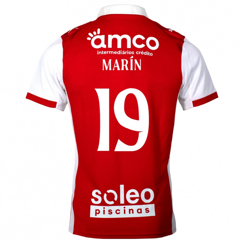 Danxen Kobiety Adrián Marín #19 Czerwono-Biały Domowa Koszulka 2025/26 Koszulki Klubowe