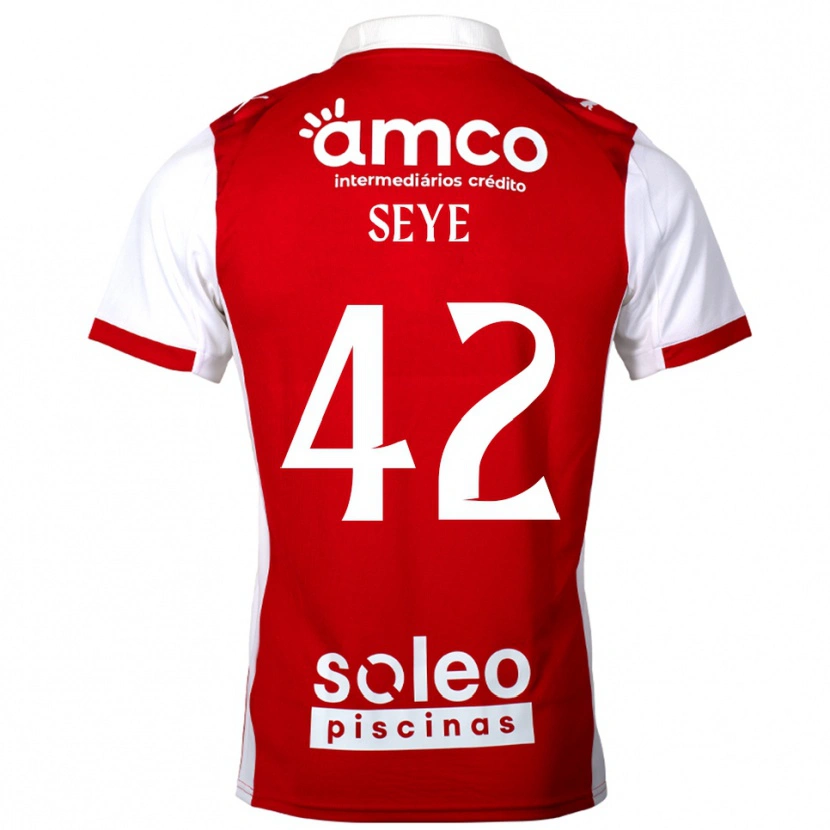 Danxen Kobiety Modou Seye #42 Czerwono-Biały Domowa Koszulka 2025/26 Koszulki Klubowe