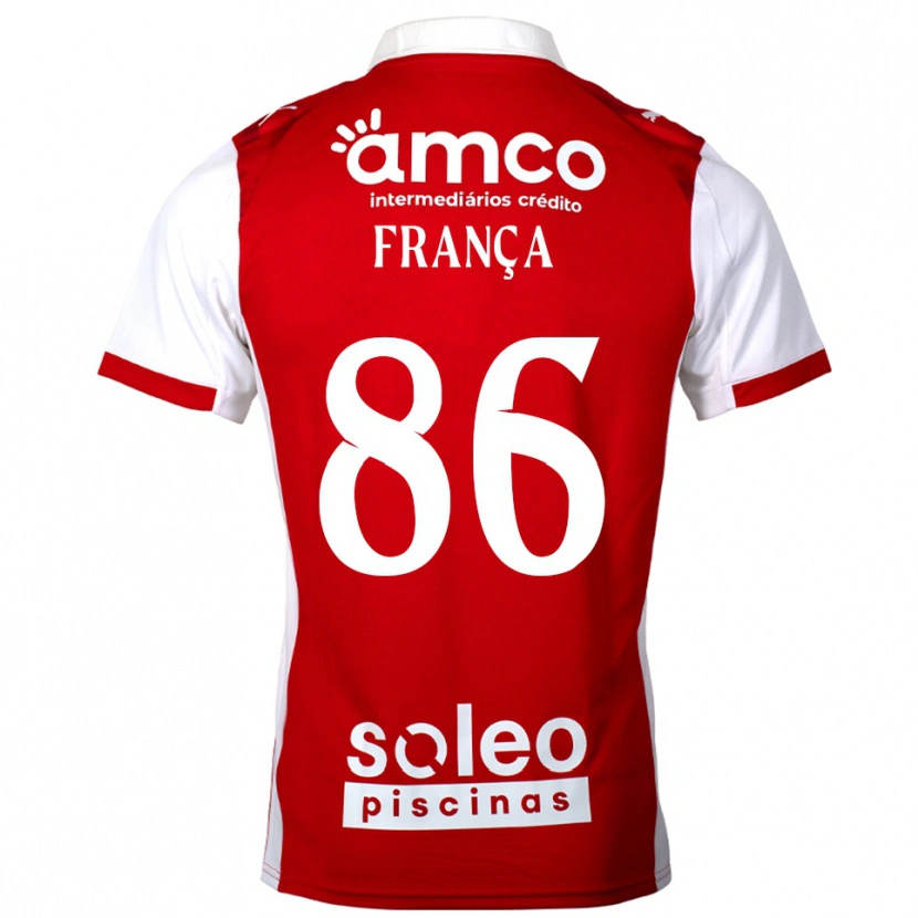 Danxen Kobiety Francisco França #86 Czerwono-Biały Domowa Koszulka 2025/26 Koszulki Klubowe