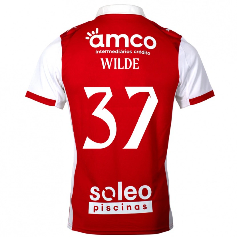 Danxen Kobiety Manjou Wilde #37 Czerwono-Biały Domowa Koszulka 2025/26 Koszulki Klubowe