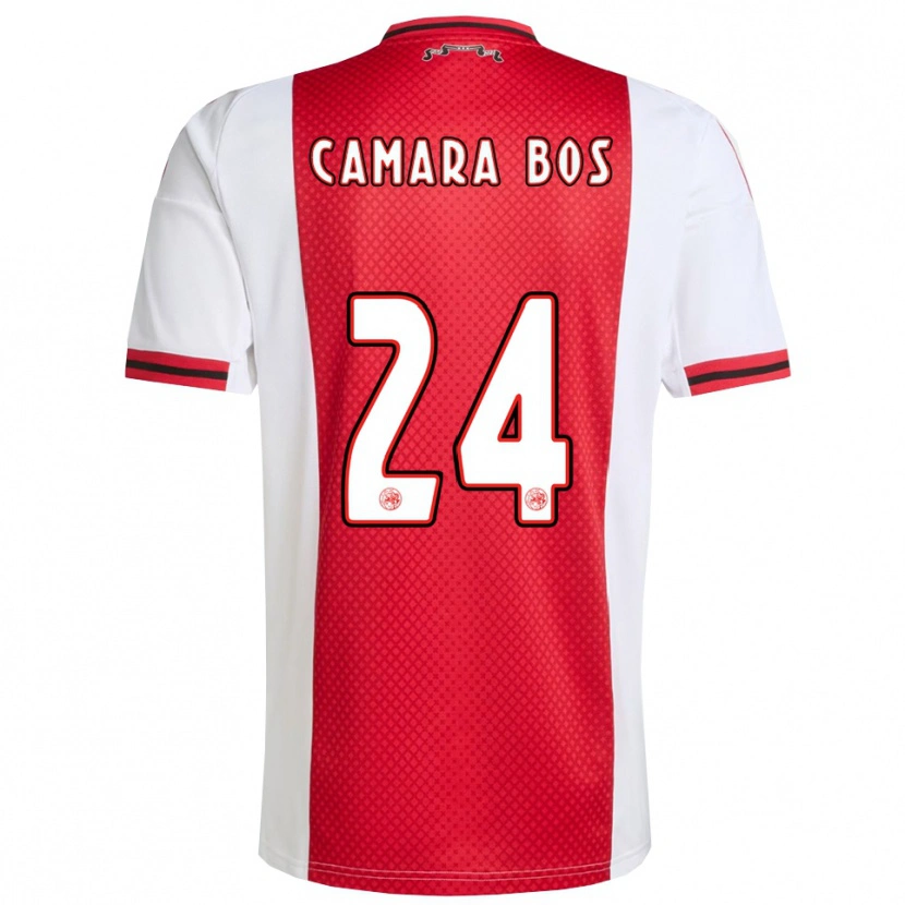 Danxen Kobiety Daniel Camara Bos #24 Czerwono-Biały Domowa Koszulka 2025/26 Koszulki Klubowe