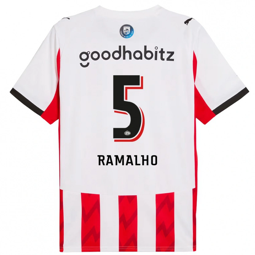 Danxen Kobiety Andre Ramalho #5 Czerwono-Biały Domowa Koszulka 2025/26 Koszulki Klubowe
