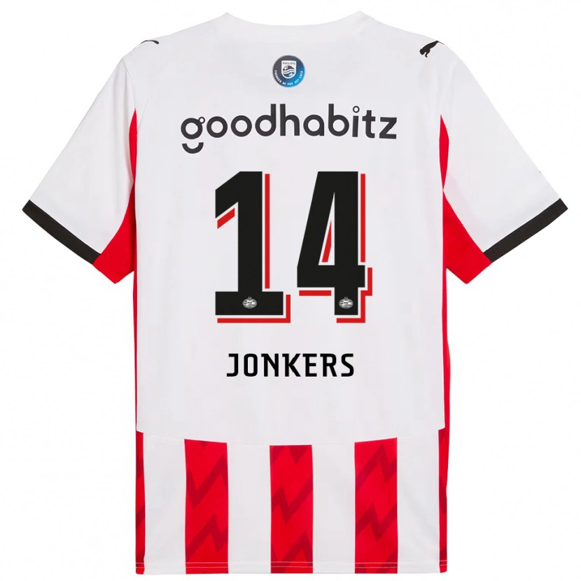 Danxen Kobiety Brent Jonkers #14 Czerwono-Biały Domowa Koszulka 2025/26 Koszulki Klubowe