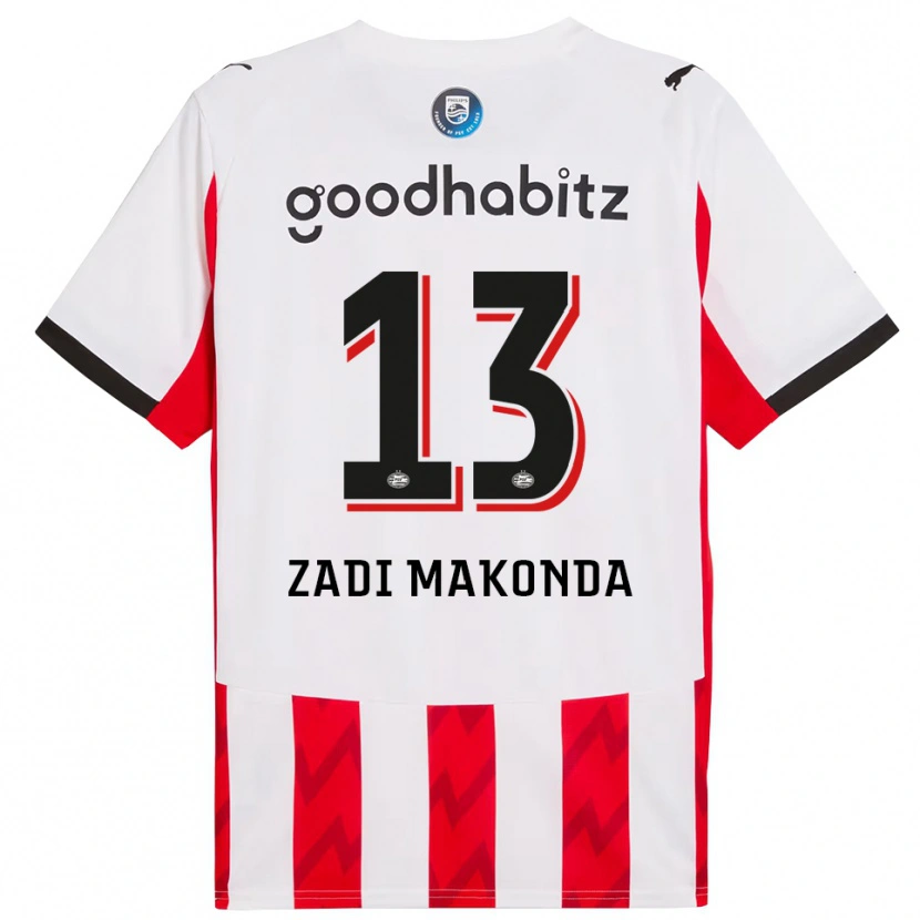 Danxen Kobiety David Zadi Makonda #13 Czerwono-Biały Domowa Koszulka 2025/26 Koszulki Klubowe