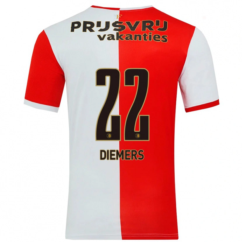Danxen Kobiety Mark Diemers #22 Czerwono-Biały Domowa Koszulka 2025/26 Koszulki Klubowe