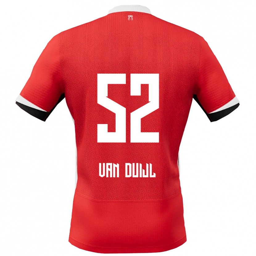 Danxen Kobiety Billy Van Duijl #52 Czerwono-Biały Domowa Koszulka 2025/26 Koszulki Klubowe