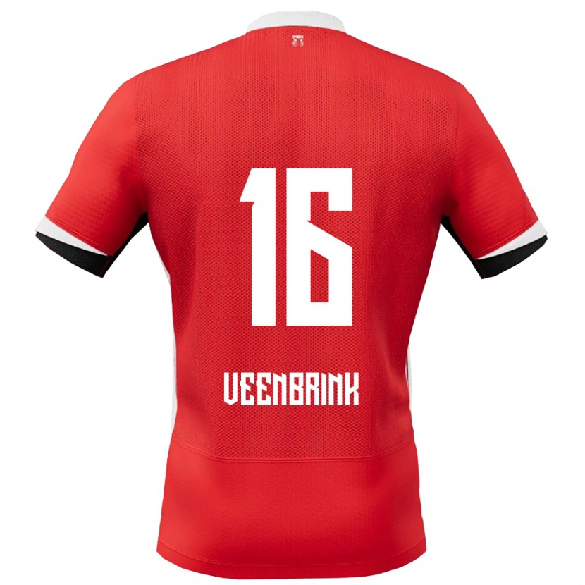 Danxen Kobiety Jayden Veenbrink #16 Czerwono-Biały Domowa Koszulka 2025/26 Koszulki Klubowe