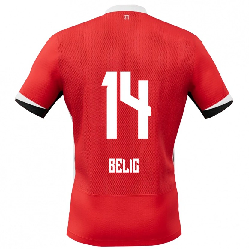 Danxen Kobiety Kristijan Belic #14 Czerwono-Biały Domowa Koszulka 2025/26 Koszulki Klubowe