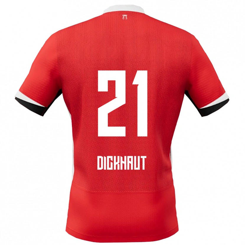 Danxen Kobiety Damian Dickhaut #21 Czerwono-Biały Domowa Koszulka 2025/26 Koszulki Klubowe