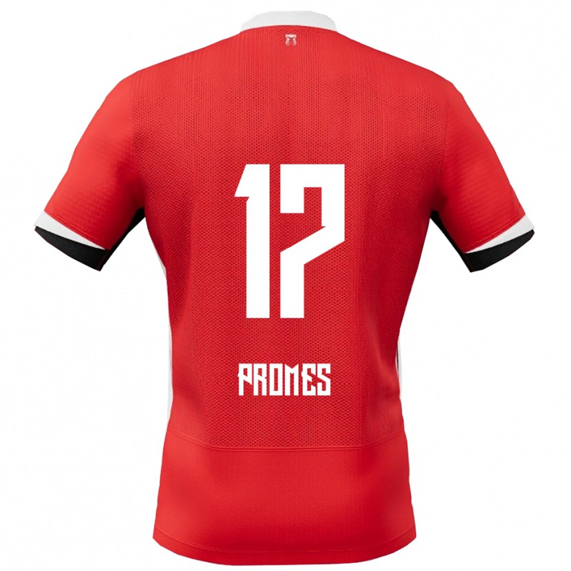 Danxen Kobiety Rodrigo Promes #17 Czerwono-Biały Domowa Koszulka 2025/26 Koszulki Klubowe