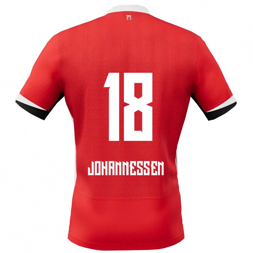 Danxen Kobiety Tómas Johannessen #18 Czerwono-Biały Domowa Koszulka 2025/26 Koszulki Klubowe