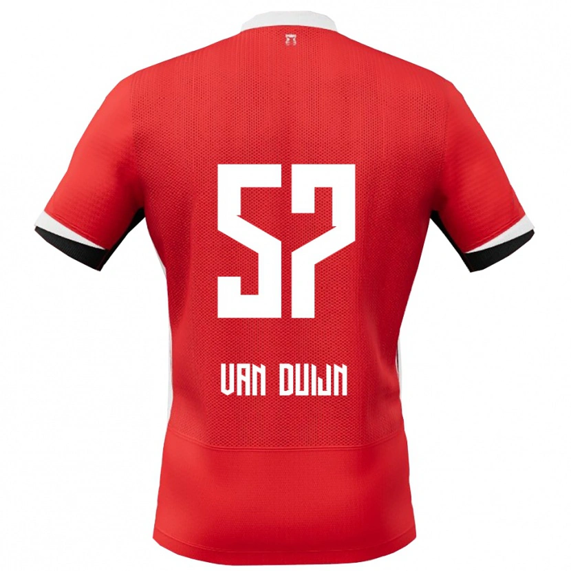 Danxen Kobiety Sem Van Duijn #57 Czerwono-Biały Domowa Koszulka 2025/26 Koszulki Klubowe