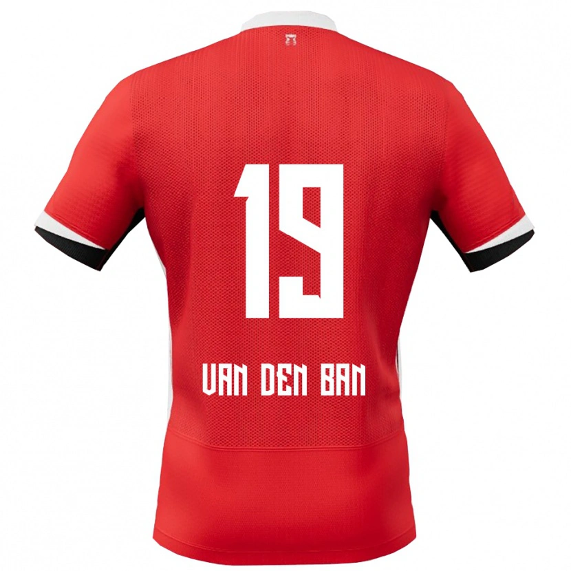 Danxen Kobiety Yoël Van Den Ban #19 Czerwono-Biały Domowa Koszulka 2025/26 Koszulki Klubowe
