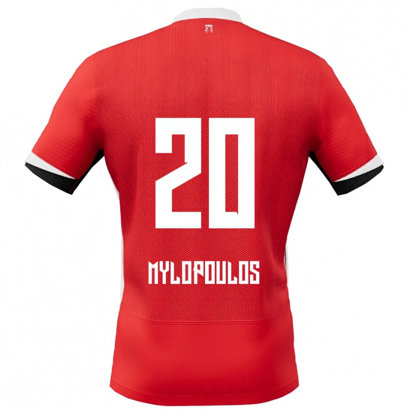 Danxen Kobiety Marios Mylopoulos #20 Czerwono-Biały Domowa Koszulka 2025/26 Koszulki Klubowe