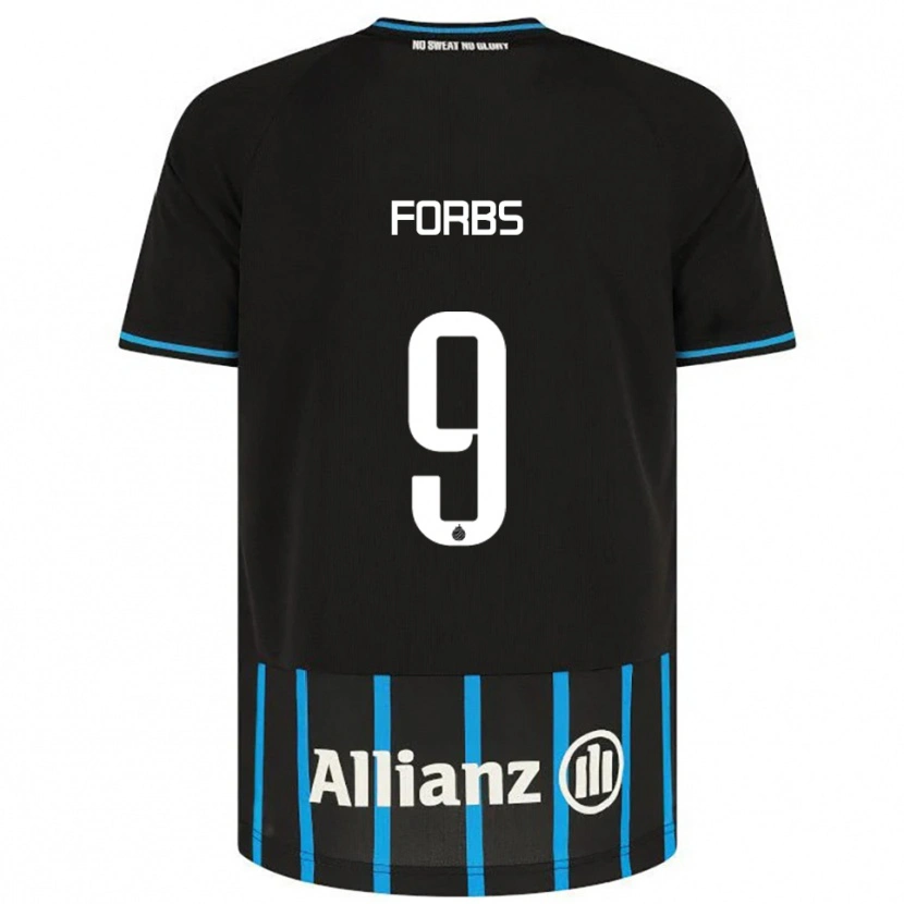 Danxen Kobiety Carlos Forbs #9 Czarno-Niebieski Domowa Koszulka 2025/26 Koszulki Klubowe