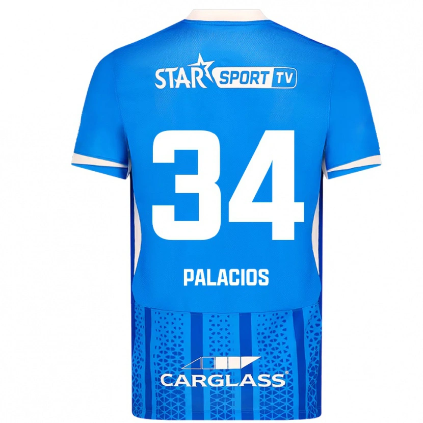 Danxen Kobiety Adrián Palacios #34 Niebiesko-Biały Domowa Koszulka 2025/26 Koszulki Klubowe