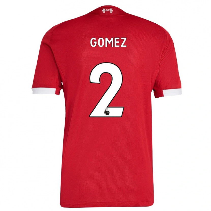 Danxen Kobiety Joe Gomez #2 Czerwono-Biały Domowa Koszulka 2025/26 Koszulki Klubowe