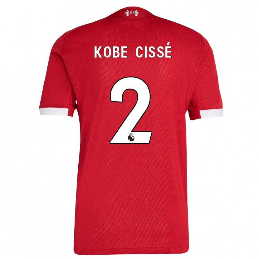 Danxen Kobiety Prince Kobe Cissé #2 Czerwono-Biały Domowa Koszulka 2025/26 Koszulki Klubowe