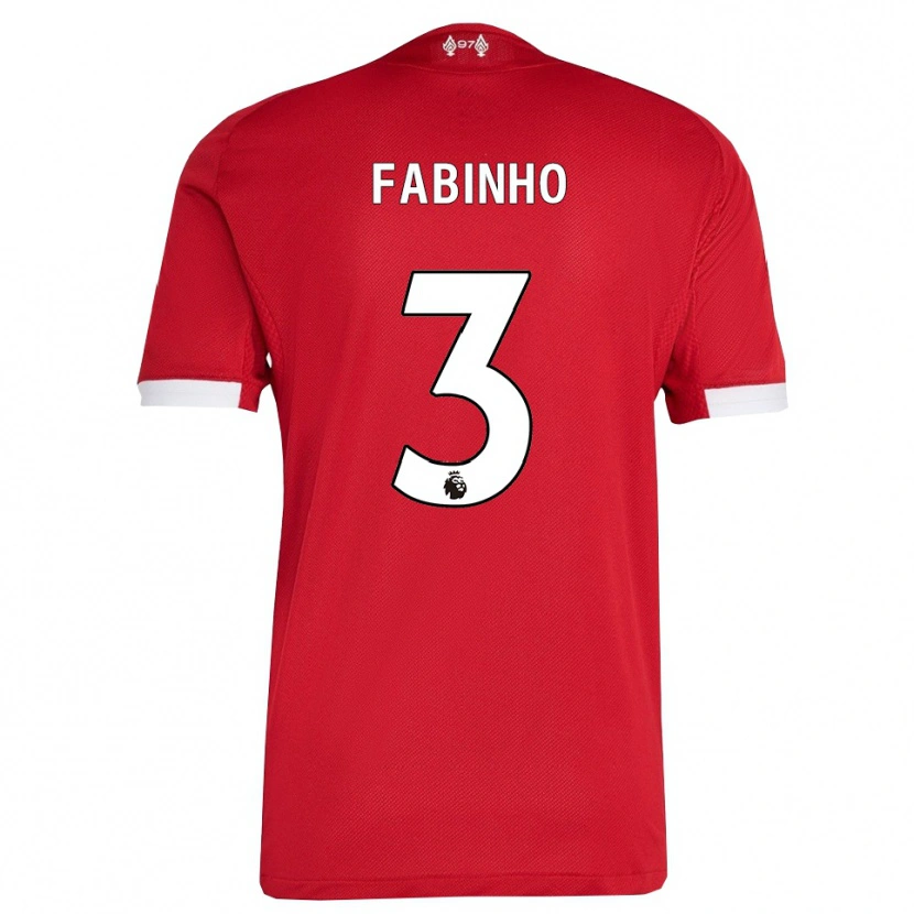 Danxen Kobiety Fabinho #3 Czerwono-Biały Domowa Koszulka 2025/26 Koszulki Klubowe