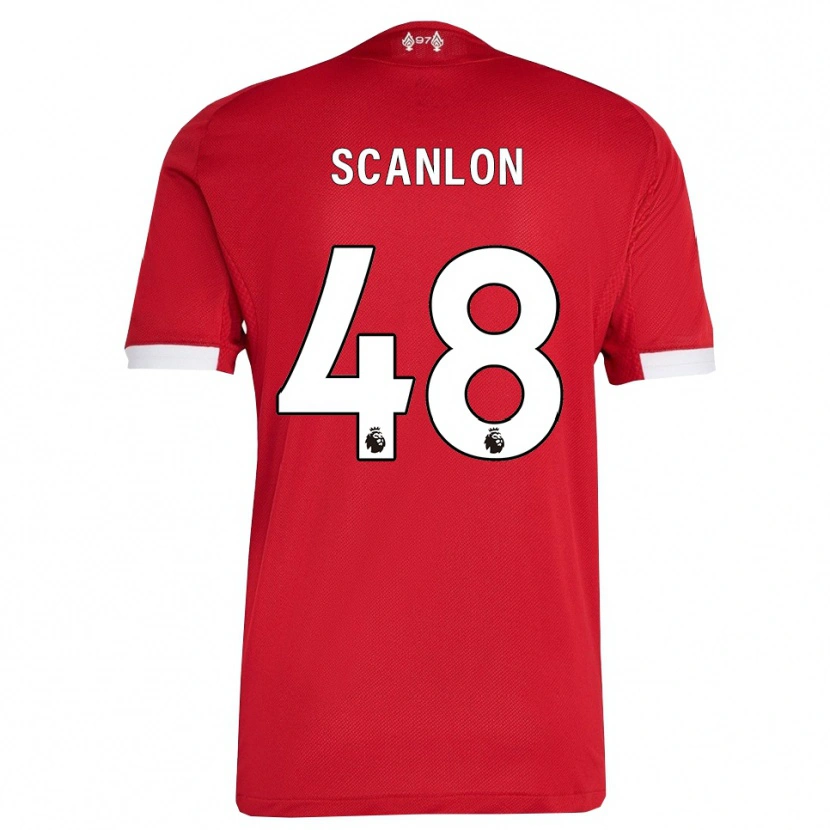 Danxen Kobiety Calum Scanlon #48 Czerwono-Biały Domowa Koszulka 2025/26 Koszulki Klubowe