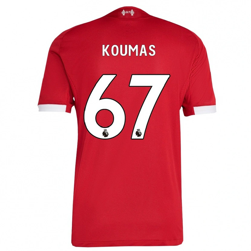 Danxen Kobiety Lewis Koumas #67 Czerwono-Biały Domowa Koszulka 2025/26 Koszulki Klubowe
