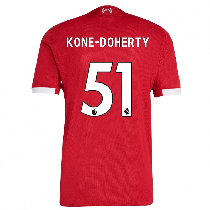 Danxen Kobiety Trent Kone-Doherty #51 Czerwono-Biały Domowa Koszulka 2025/26 Koszulki Klubowe