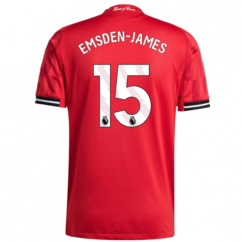 Danxen Kobiety Harley Emsden-James #15 Czerwono-Czarno-Biały Domowa Koszulka 2025/26 Koszulki Klubowe