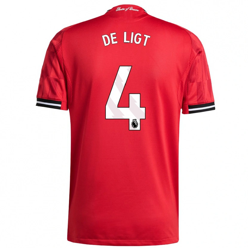 Danxen Kobiety Matthijs De Ligt #4 Czerwono-Czarno-Biały Domowa Koszulka 2025/26 Koszulki Klubowe