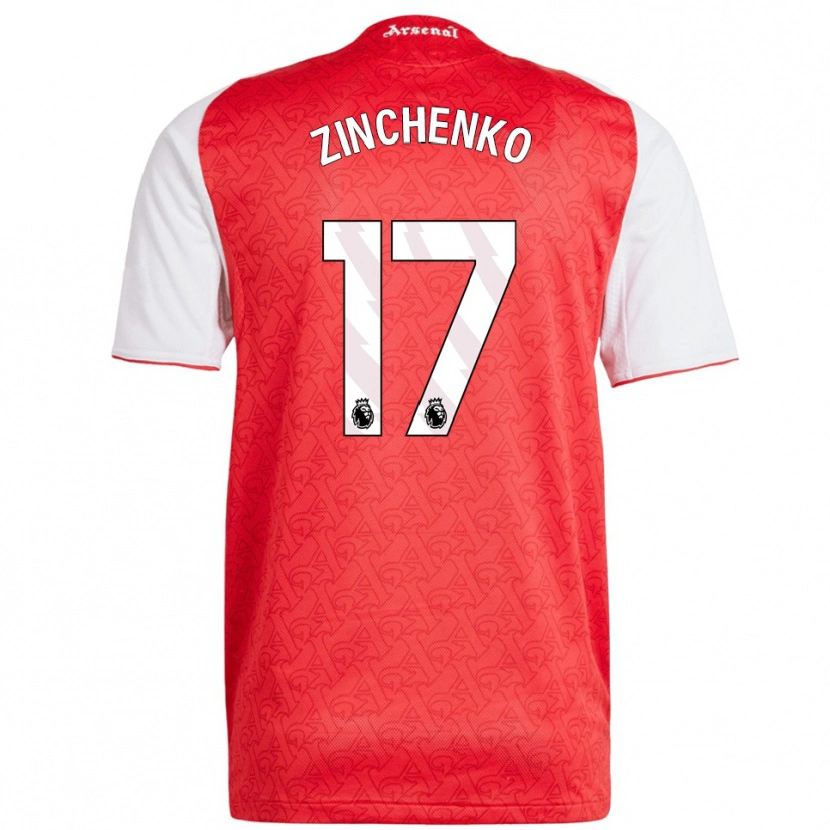 Danxen Kobiety Oleksandr Zinchenko #17 Czerwono-Biały Domowa Koszulka 2025/26 Koszulki Klubowe