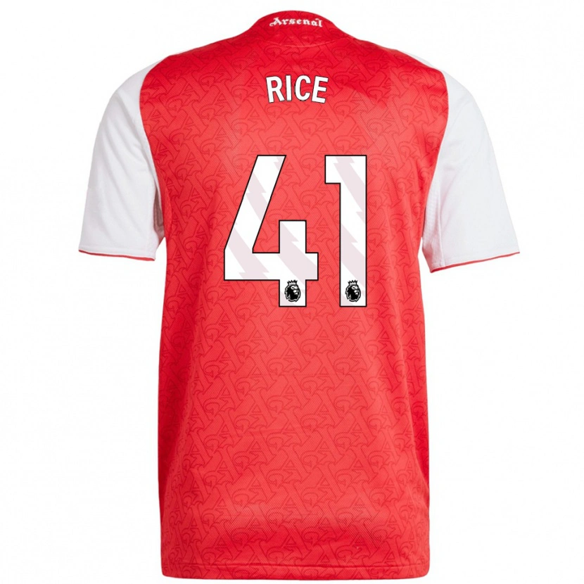 Danxen Kobiety Declan Rice #41 Czerwono-Biały Domowa Koszulka 2025/26 Koszulki Klubowe