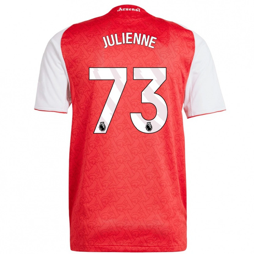 Danxen Kobiety Theo Julienne #73 Czerwono-Biały Domowa Koszulka 2025/26 Koszulki Klubowe