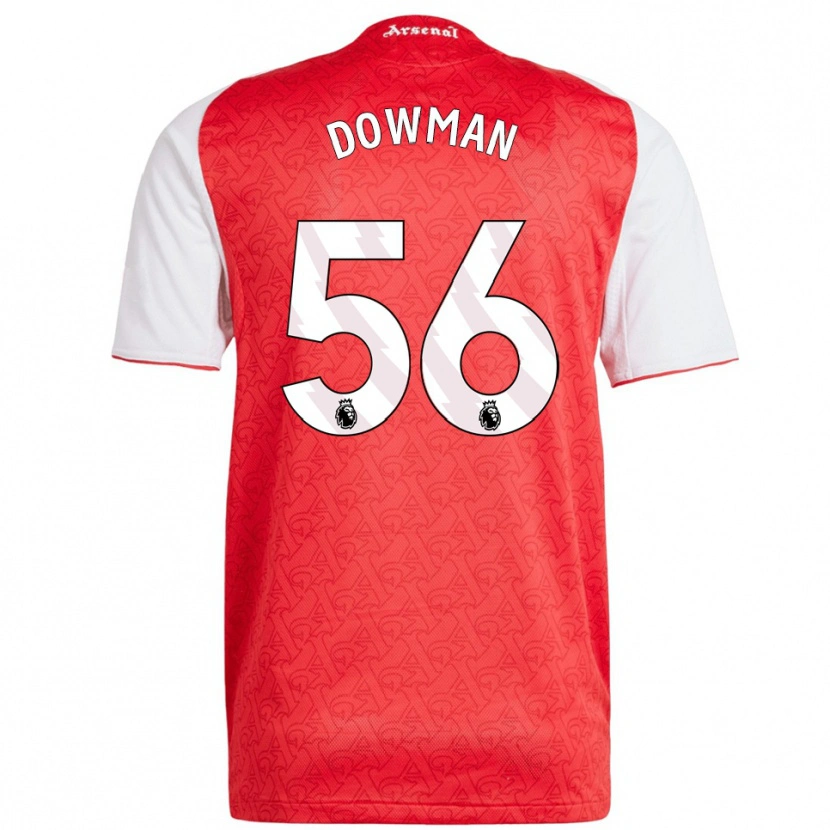Danxen Kobiety Max Dowman #56 Czerwono-Biały Domowa Koszulka 2025/26 Koszulki Klubowe