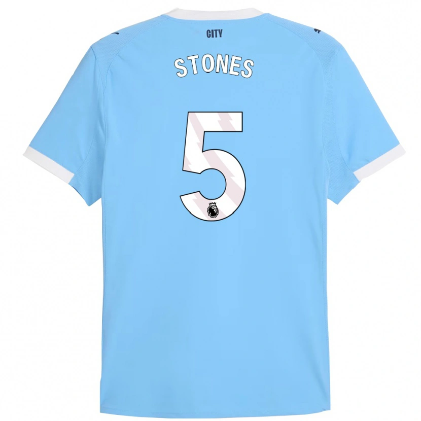 Danxen Kobiety John Stones #5 Błękitno-Biały Domowa Koszulka 2025/26 Koszulki Klubowe