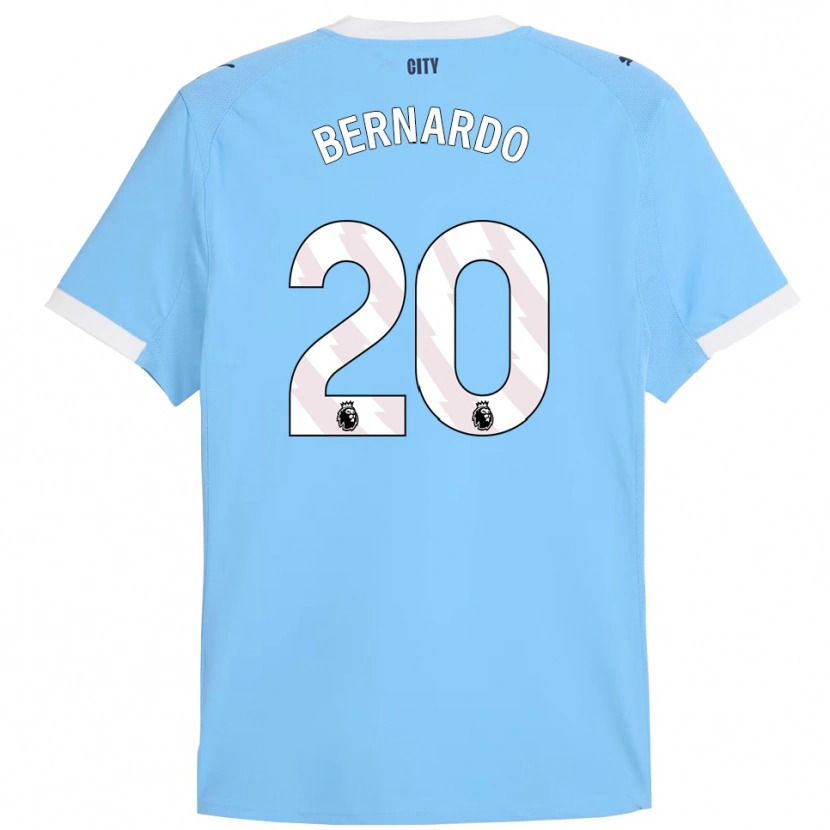 Danxen Kobiety Bernardo Silva #20 Błękitno-Biały Domowa Koszulka 2025/26 Koszulki Klubowe