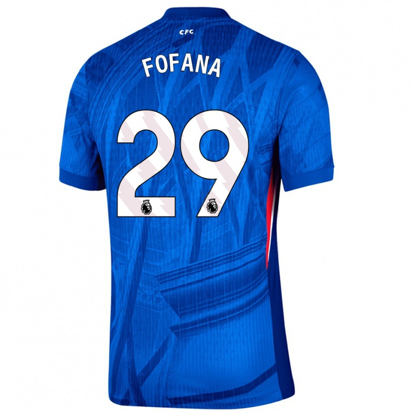 Danxen Kobiety Wesley Fofana #29 Niebiesko-Biały Domowa Koszulka 2025/26 Koszulki Klubowe