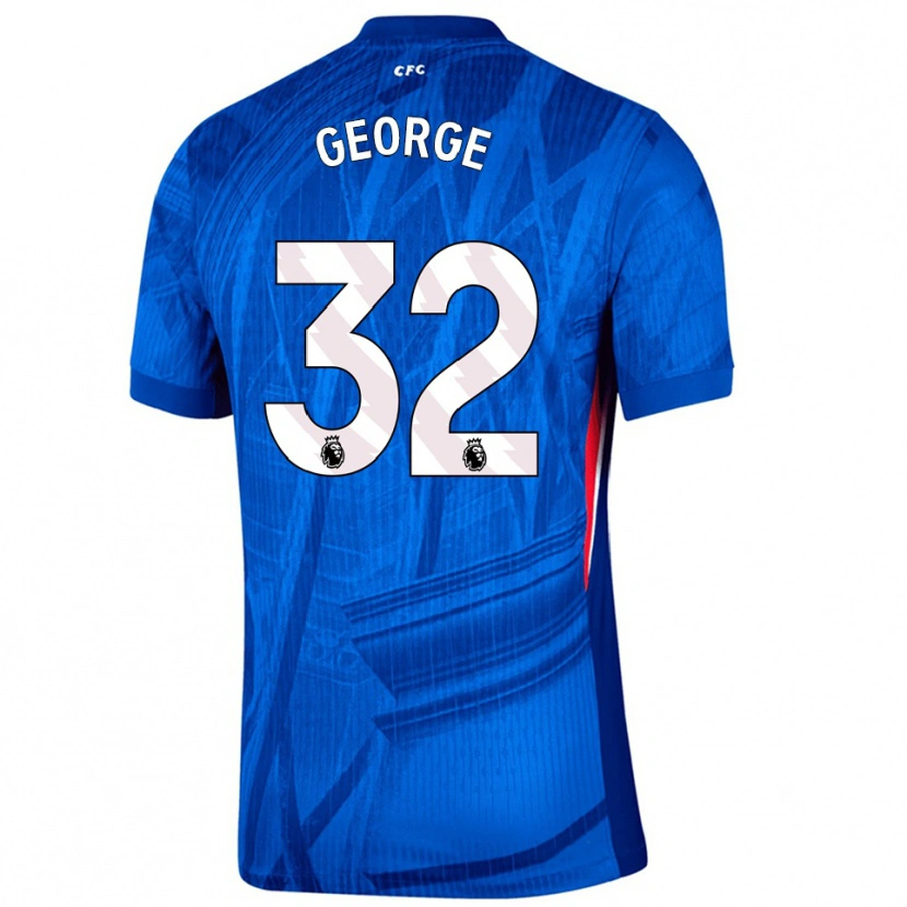 Danxen Kobiety Tyrique George #32 Niebiesko-Biały Domowa Koszulka 2025/26 Koszulki Klubowe
