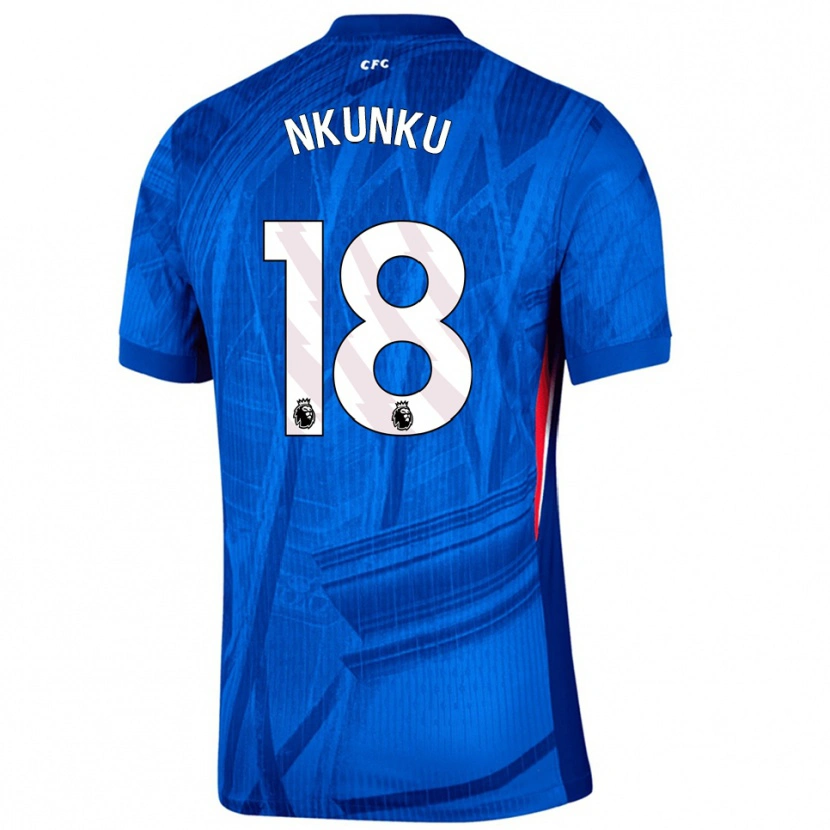 Danxen Kobiety Christopher Nkunku #18 Niebiesko-Biały Domowa Koszulka 2025/26 Koszulki Klubowe