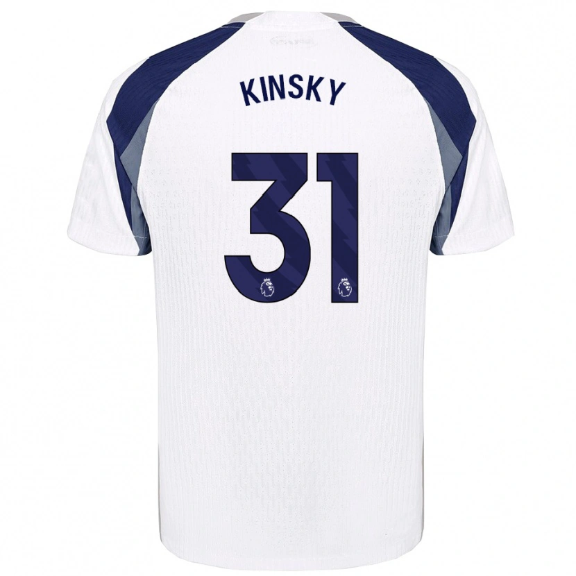 Danxen Kobiety Antonín Kinský #31 Biało-Granatowy Domowa Koszulka 2025/26 Koszulki Klubowe
