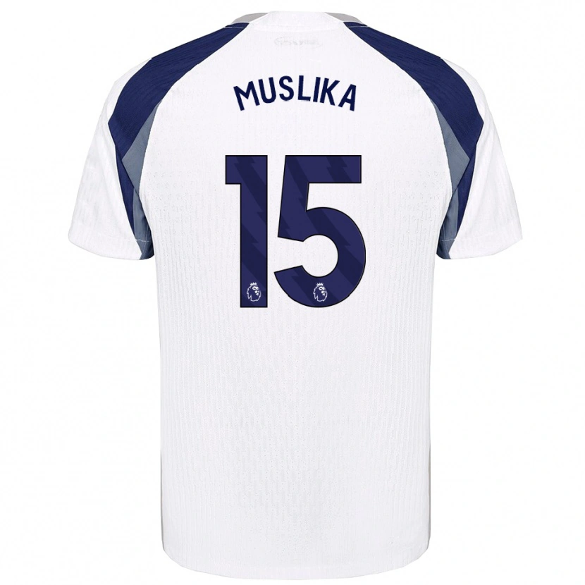 Danxen Kobiety Armend Muslika #15 Biało-Granatowy Domowa Koszulka 2025/26 Koszulki Klubowe
