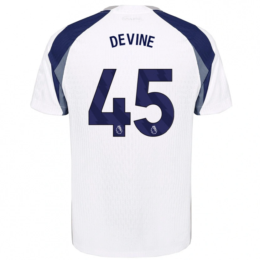 Danxen Kobiety Alfie Devine #45 Biało-Granatowy Domowa Koszulka 2025/26 Koszulki Klubowe