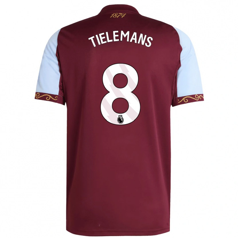 Danxen Kobiety Youri Tielemans #8 Burgundowo-Błękitny Domowa Koszulka 2025/26 Koszulki Klubowe